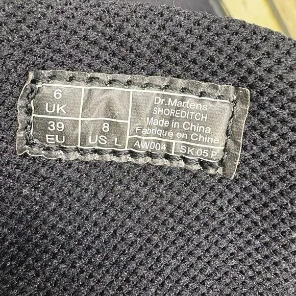 Dr. Martens Shoreditch Goth Minimalist Black Canvas High Top Sneakers Women Sz 8 - Picture 8 of 8